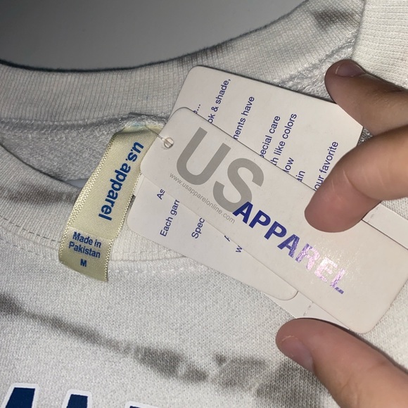 U.S. Apparel White and Grey Miramar Beach Florida Tie Dye Cropped T-Shirt - Picture 3 of 4